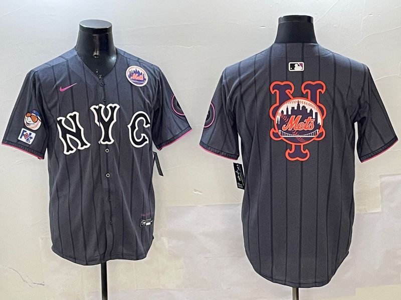 Men New York Mets Blank Black City Edition 2025 Nike MLB Jersey style 11